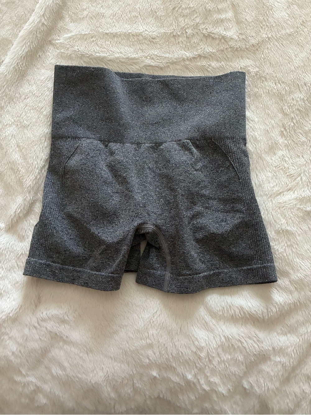 High-Rise Seamless Bike Shorts in Charcoal Gray